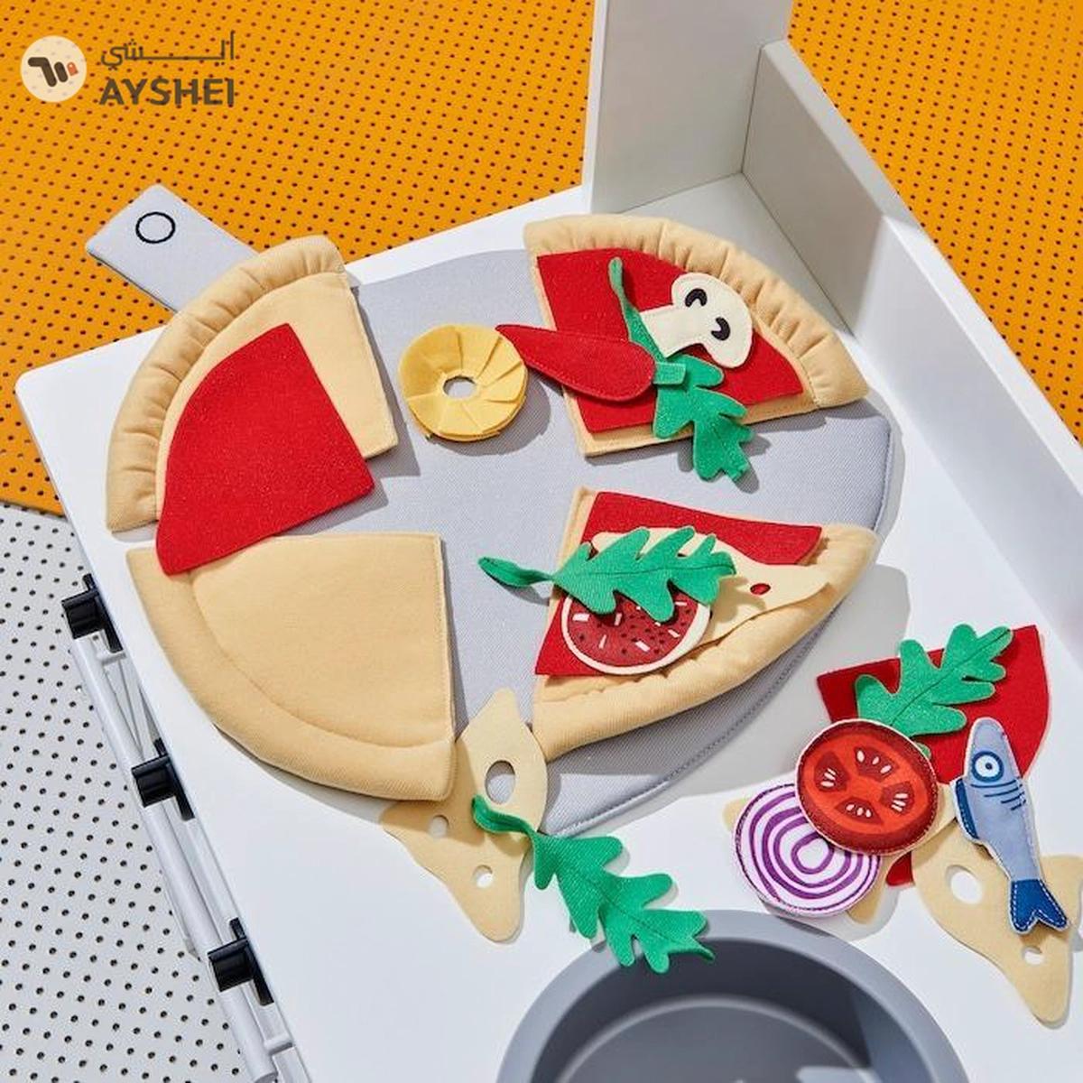 IKEA DUKTIG 24-Piece Pizza Set, Multicolour toy for kids -3-3