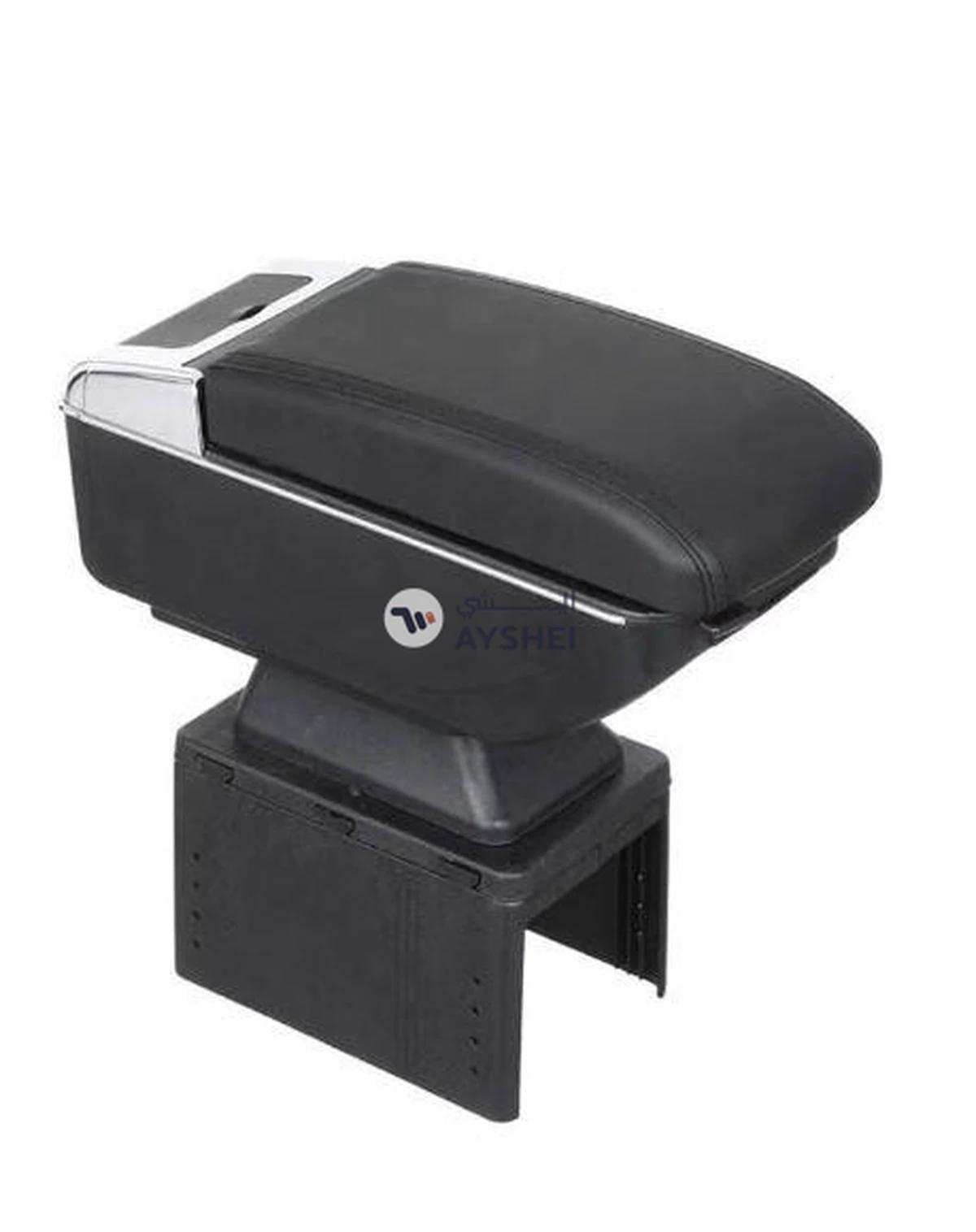 Generic Car Armrest Center Console with Storage Box, Leather and Plastic Premium Material, with Cup Holder Ashtray, USB and Armrest Pads-0-portrait