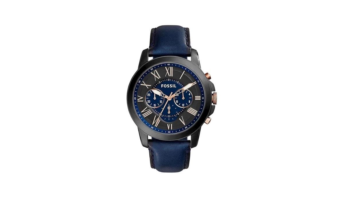 Fossil Men's Grant Water Resistant Analog Watch FS5061 - 43 mm - Blue-0-landscape