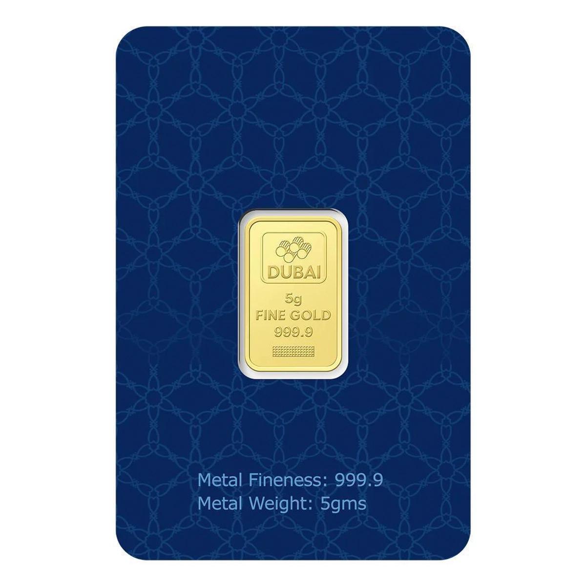 Dubai Gold 5 Grams Pure 999.9 Fine Gold Bar - Variable Design-0-portrait