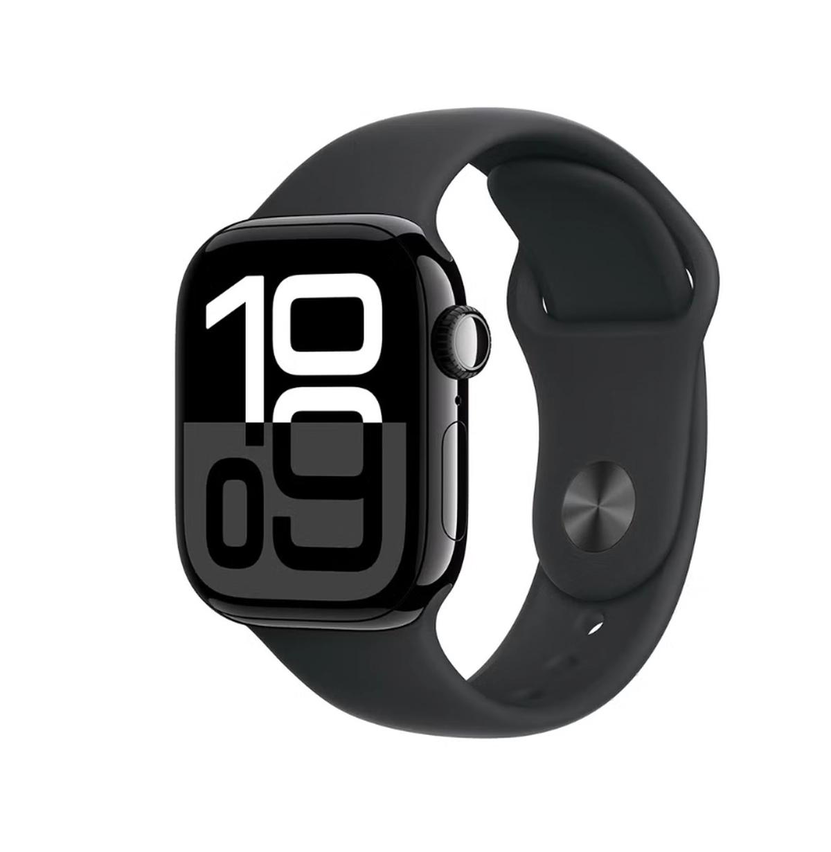 Apple Watch Series 10 GPS 46mm Jet Black Aluminium Case With Black Sport Band-0-portrait