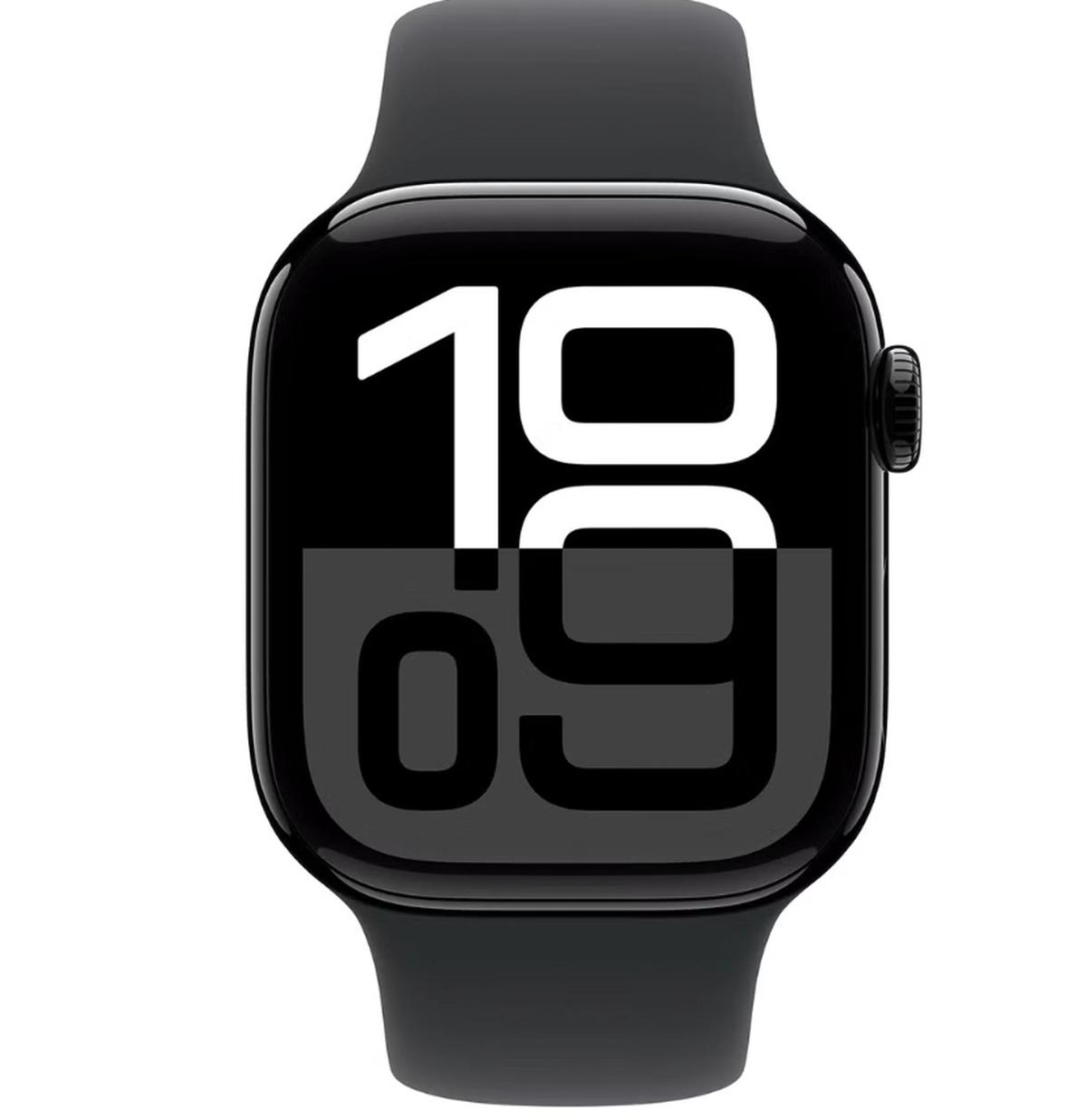 Apple Watch Series 10 GPS 46mm Jet Black Aluminium Case With Black Sport Band-1-portrait