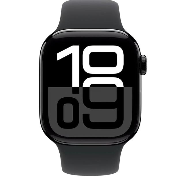 Apple Watch Series 10 GPS 46mm Jet Black Aluminium Case With Black Sport Band