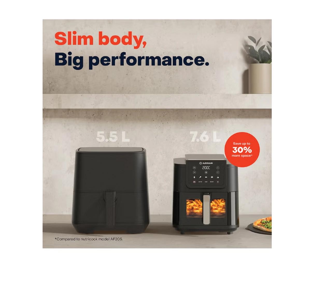 Nutricook Air Fryer Slim XL,7.6L, 2.4KG, Extra-Large Basket-6-6