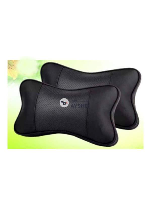 Generic 2-Piece Car Leather Neck Pillow