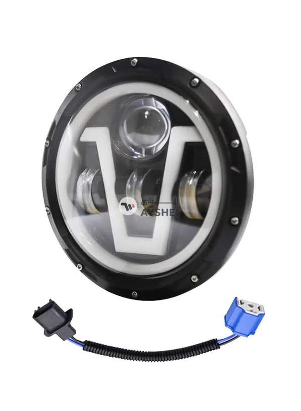 Generic 2-Piece LED Headlight Set With Wire For Jeep Wrangler