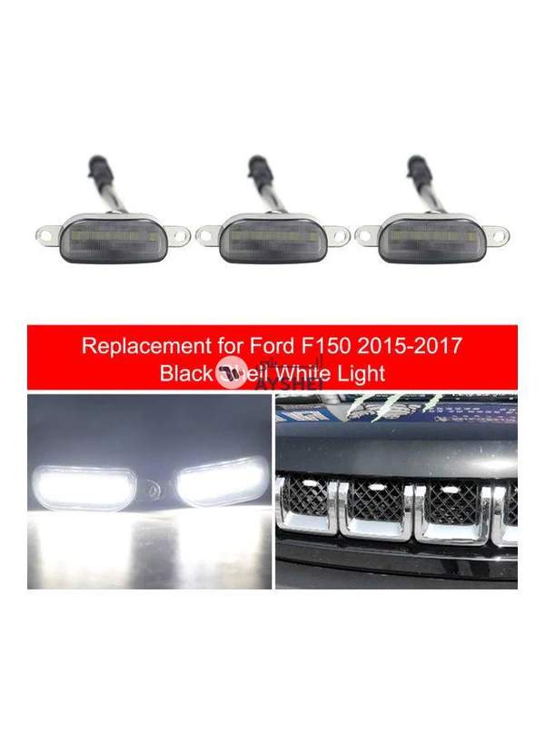 Generic 3-Piece Auto Front Grille LED Lights Replacement For Ford F150 2015-2017