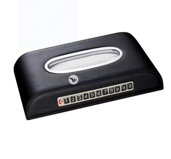 FED Universal Car Tissue Box With Temporary Parking Phone Number Card