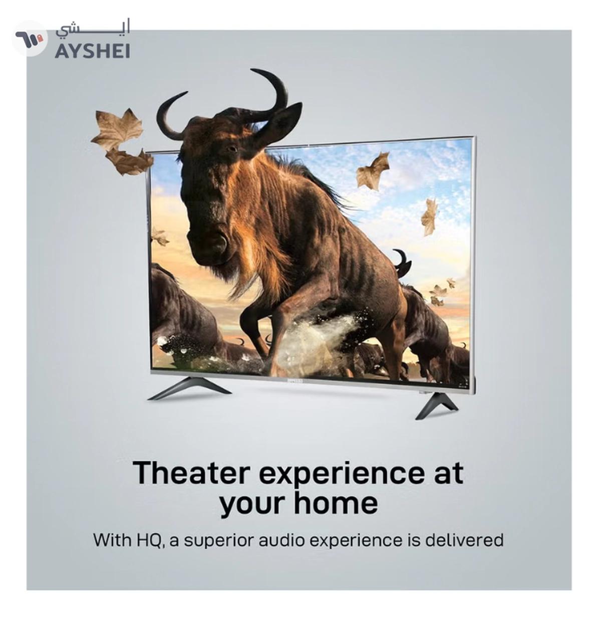 Geepas 32 Inch HD Smart LED TV With Remote Control, HDMI And USB Ports, Head Phone Jack, PC Audio In ,Wi-Fi, Android 14.0 With E-Share,YouTube Etc GLED3202SCHD Black-3-3