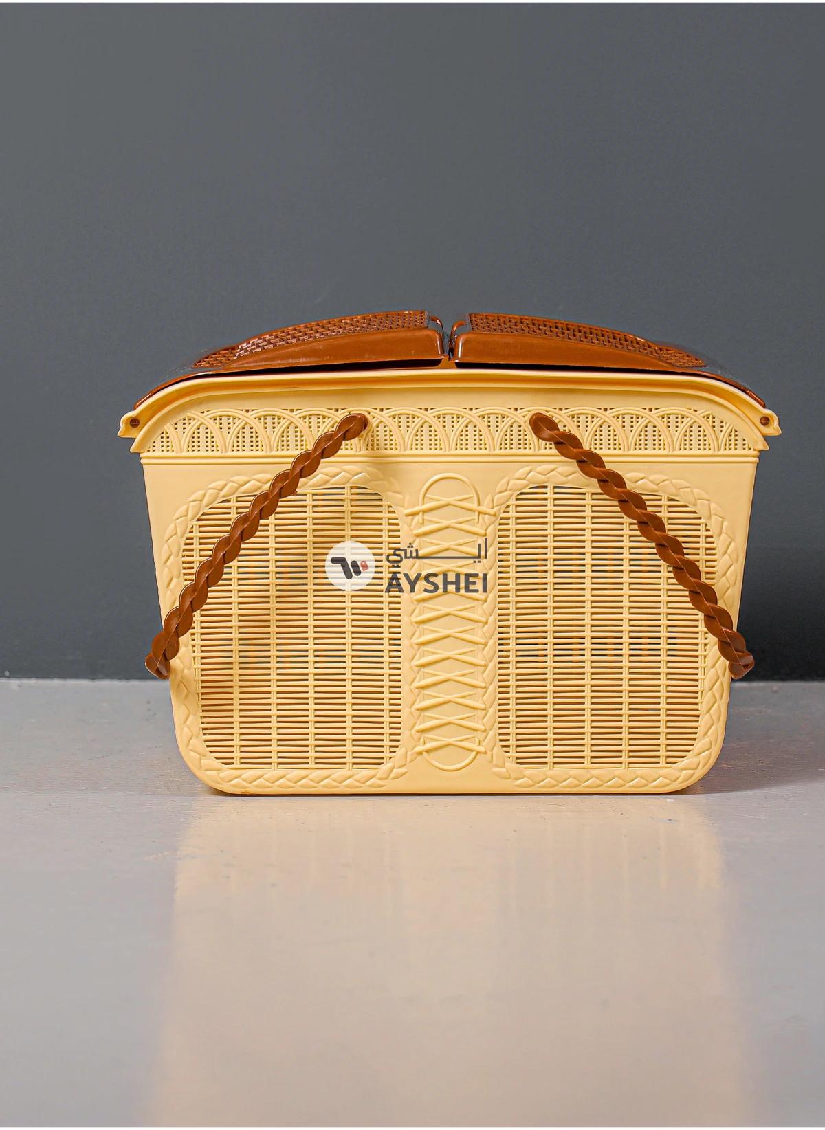 Delcasa Plastic Picnic Basket Dc2817 Multi Purpose Utility Basket With Handles And Lid Assorted Colour-0-portrait