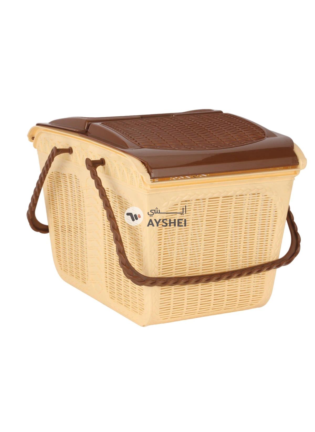 Delcasa Plastic Picnic Basket Dc2817 Multi Purpose Utility Basket With Handles And Lid Assorted Colour-7-7