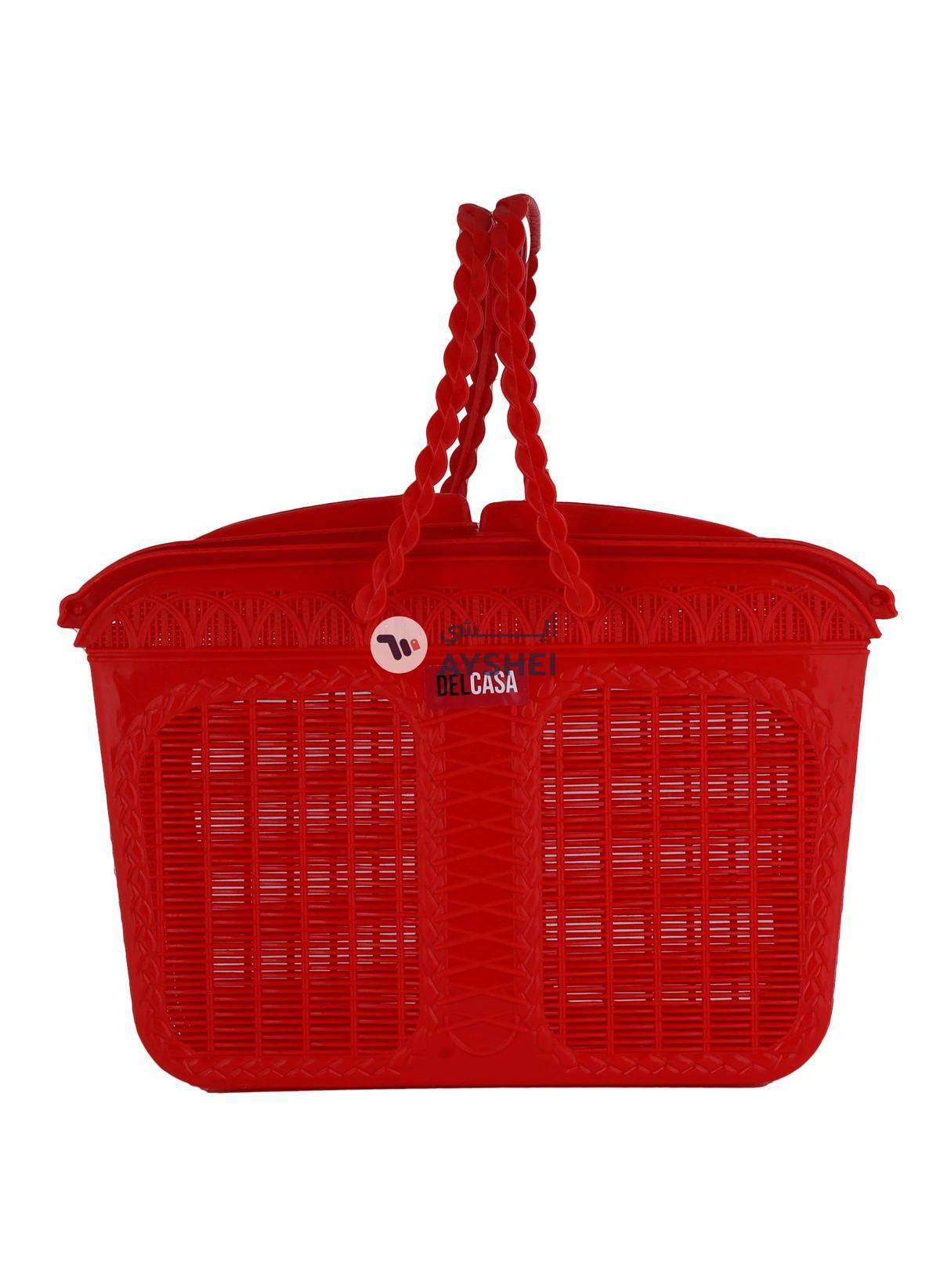 Delcasa Plastic Picnic Basket Dc2817 Multi Purpose Utility Basket With Handles And Lid Assorted Colour-1-1