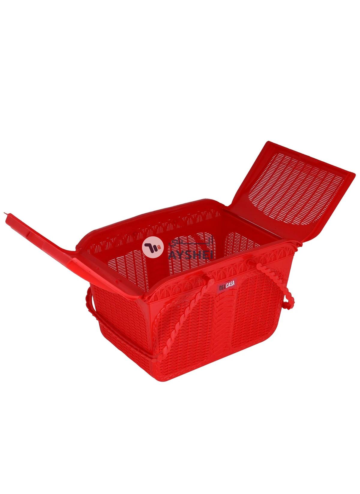 Delcasa Plastic Picnic Basket Dc2817 Multi Purpose Utility Basket With Handles And Lid Assorted Colour-1-portrait