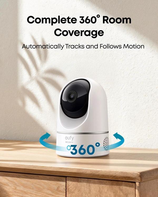 eufy Security 2K Indoor Cam Pan & Tilt, Home Security Indoor Camera