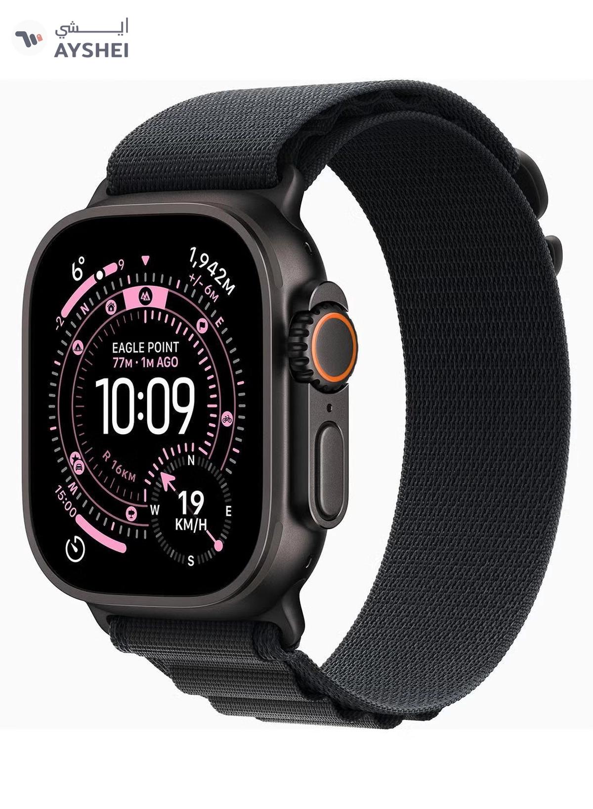 Apple Watch Ultra 3 GPS + Cellular 49mm (TDRA Version) Black Titanium Case With Black Alpine Loop - Large-0-portrait