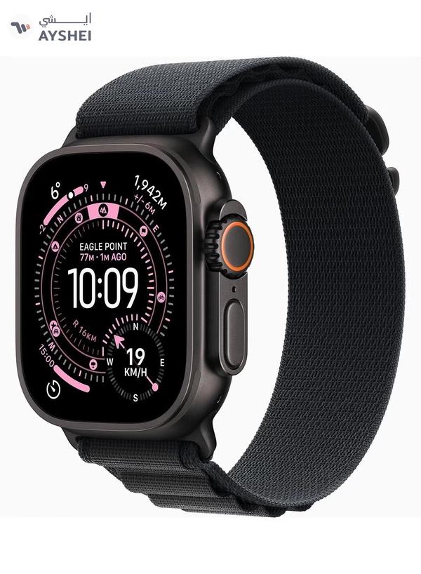 Apple Watch Ultra 3 GPS + Cellular 49mm (TDRA Version) Black Titanium Case With Black Alpine Loop - Large