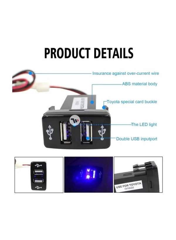 Generic Multi-Functional USB Car Charger Black