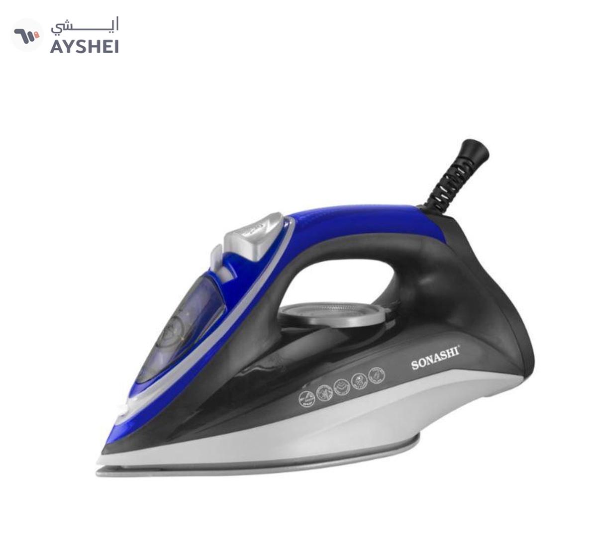 Sonashi Steam Iron with Ceramic Coated Soleplate, Burst Steam, Spray, Iron with Self-Clean Function-0-0