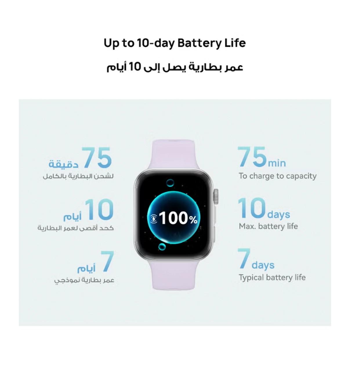 HUAWEI Watch FIT4 Smart Watch, 1.82” Display, 100+ Sports modes, Fitness and Sleep Tracker, Heart Rate Monitor, Emotional Wellbeing Assistant, up to 10-Day Battery Life, iOS & Android White-3-3