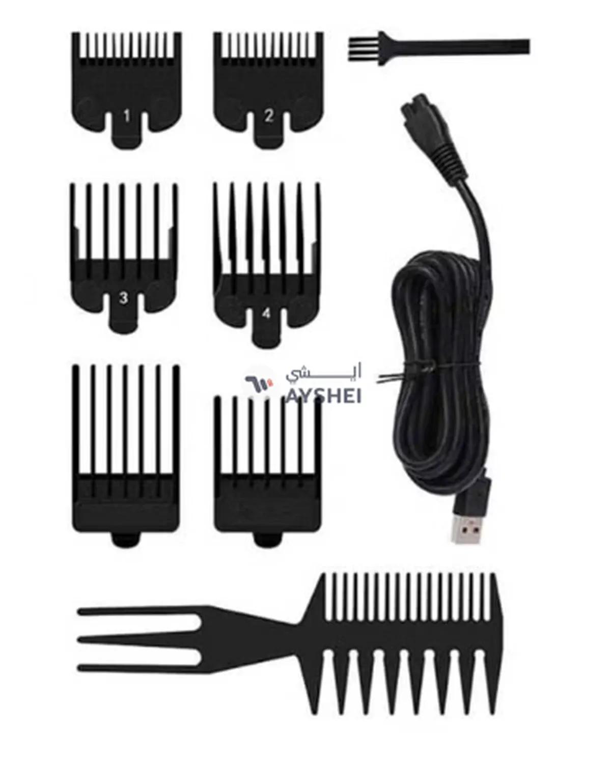 10-Piece Cordless Quiet Hair Clipper Beard Trimmer Kit Gold/Black/Silver 18 x 6.5cm-2-2