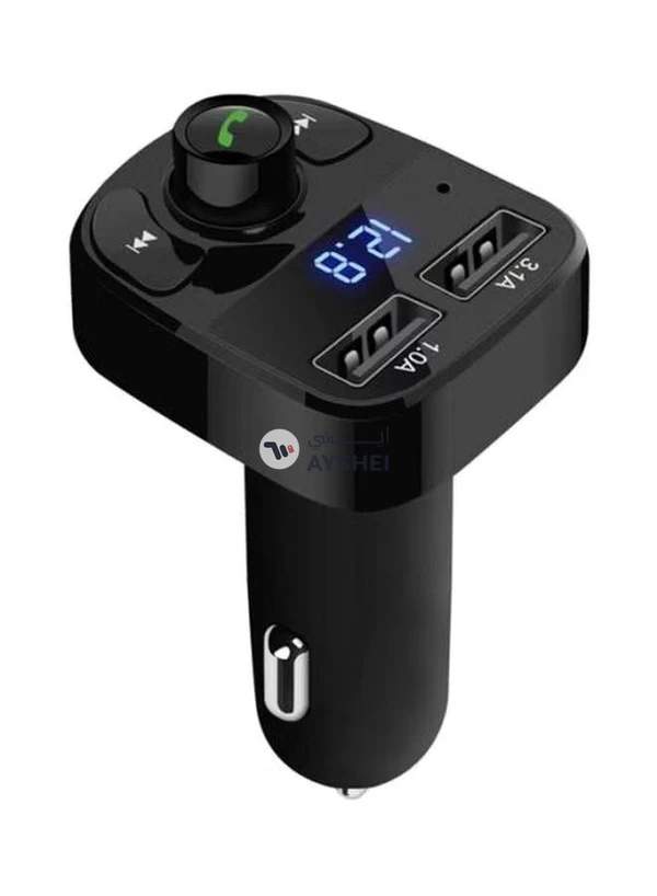 Generic Car Mobile Charger With Bluetooth And FM Transmitter Black