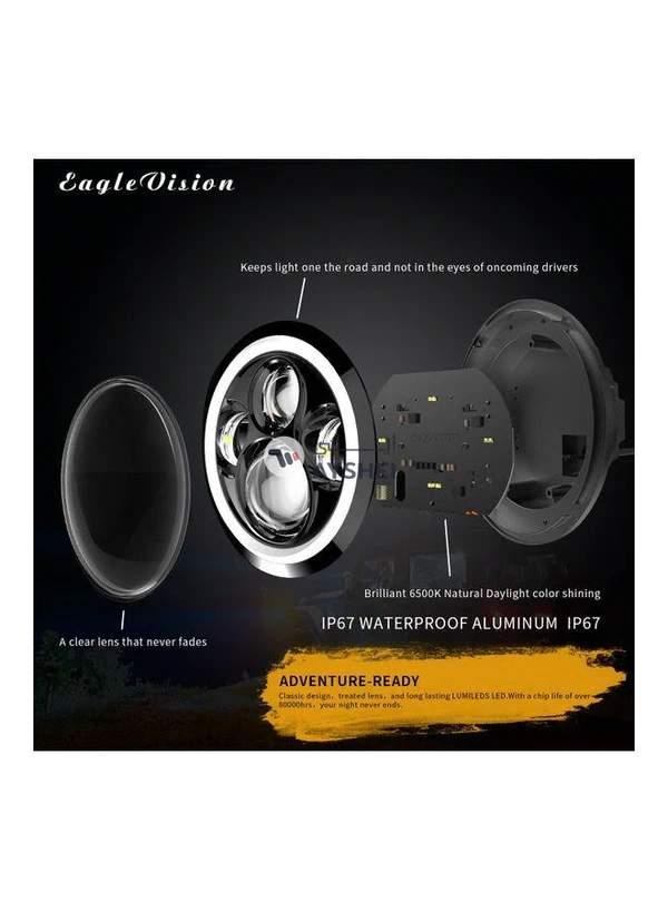 Generic 2 pcs 7 Inch 200W 4300K 6000K LED Headlight for Jeep Wrangler CJ JK TJ LJ