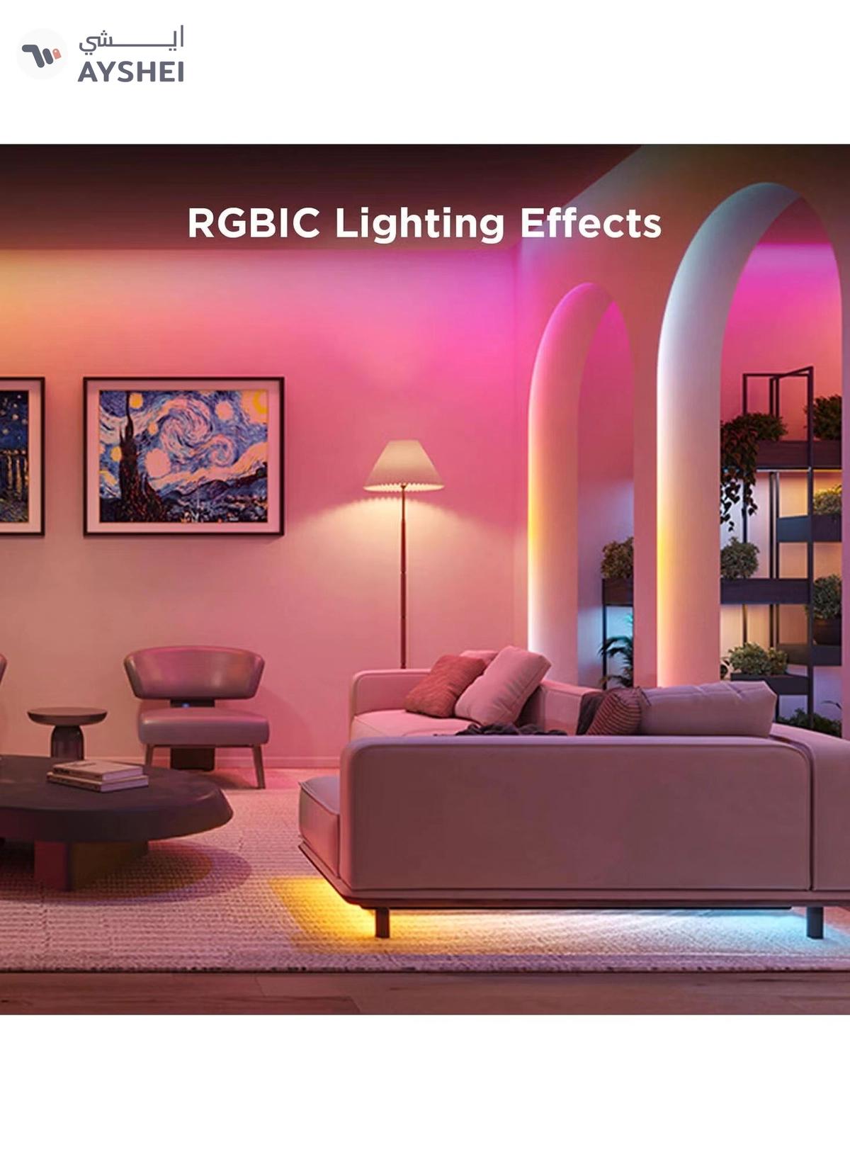 Govee LED Strip Light S, RGBICW Technology, 64+ Scene Modes, Smart App Control, Transparent Protective Epoxy Coating, IP67 Rated Protection, 10m Length | H612CBD1-1-1