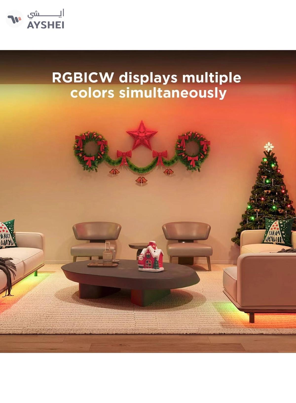 Govee LED Strip Light S, RGBICW Technology, 64+ Scene Modes, Smart App Control, Transparent Protective Epoxy Coating, IP67 Rated Protection, 10m Length | H612CBD1-4-4