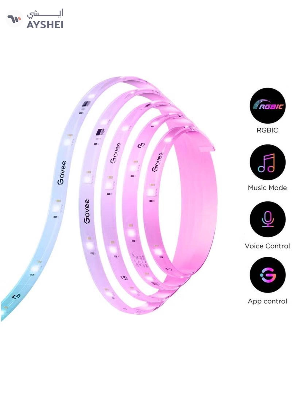 Govee LED Strip Light S, RGBICW Technology, 64+ Scene Modes, Smart App Control, Transparent Protective Epoxy Coating, IP67 Rated Protection, 10m Length | H612CBD1-6-6