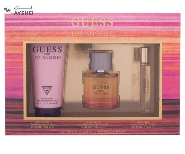 GUESS 1981 Los Angeles Set (EDT + Travel Spray + Body Lotion) EDT 100 Ml, Travel Spray 15 Ml