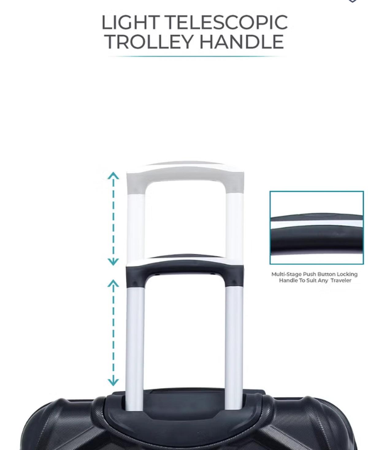 PARAJOHN Hard Case Luggage Trolley for Unisex ABS Lightweight Travel Bag 4 Double Wheeled Suitcase-0-portrait