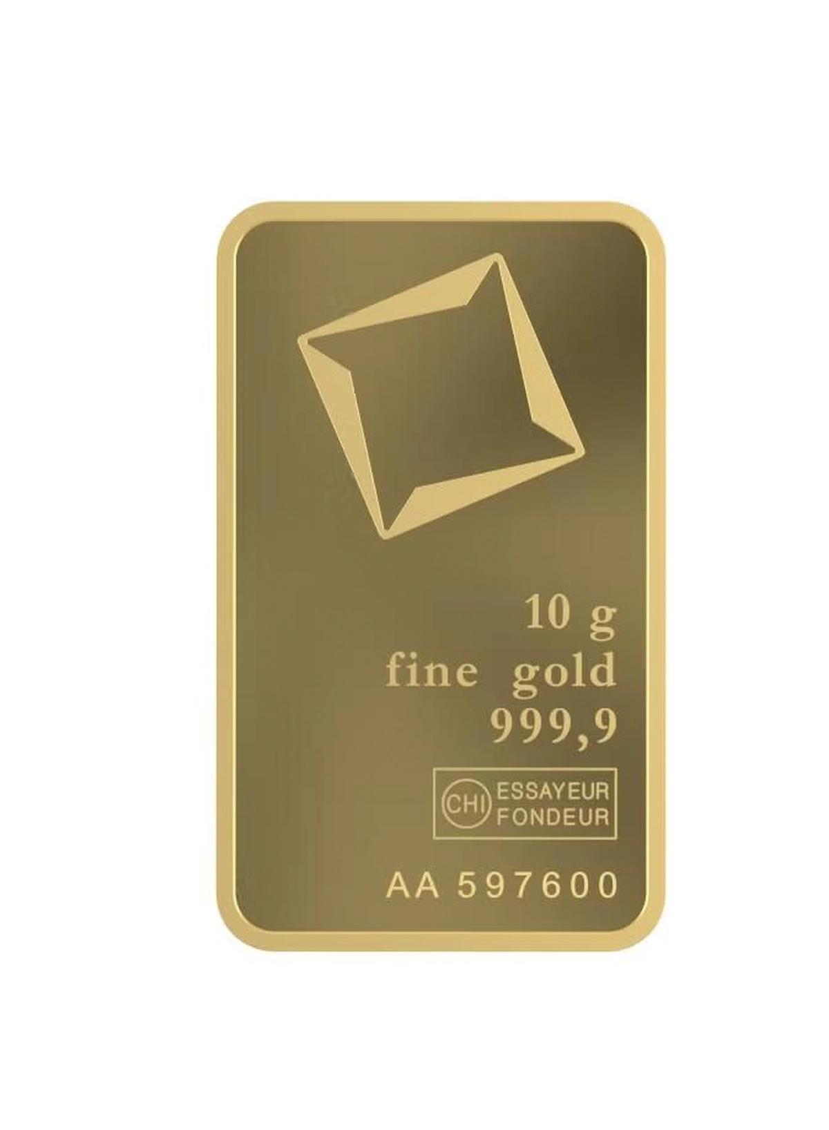 Valcambi Suisse 10g 24K (999.9) Pure Minted Gold Bar - Variable Design-2-2