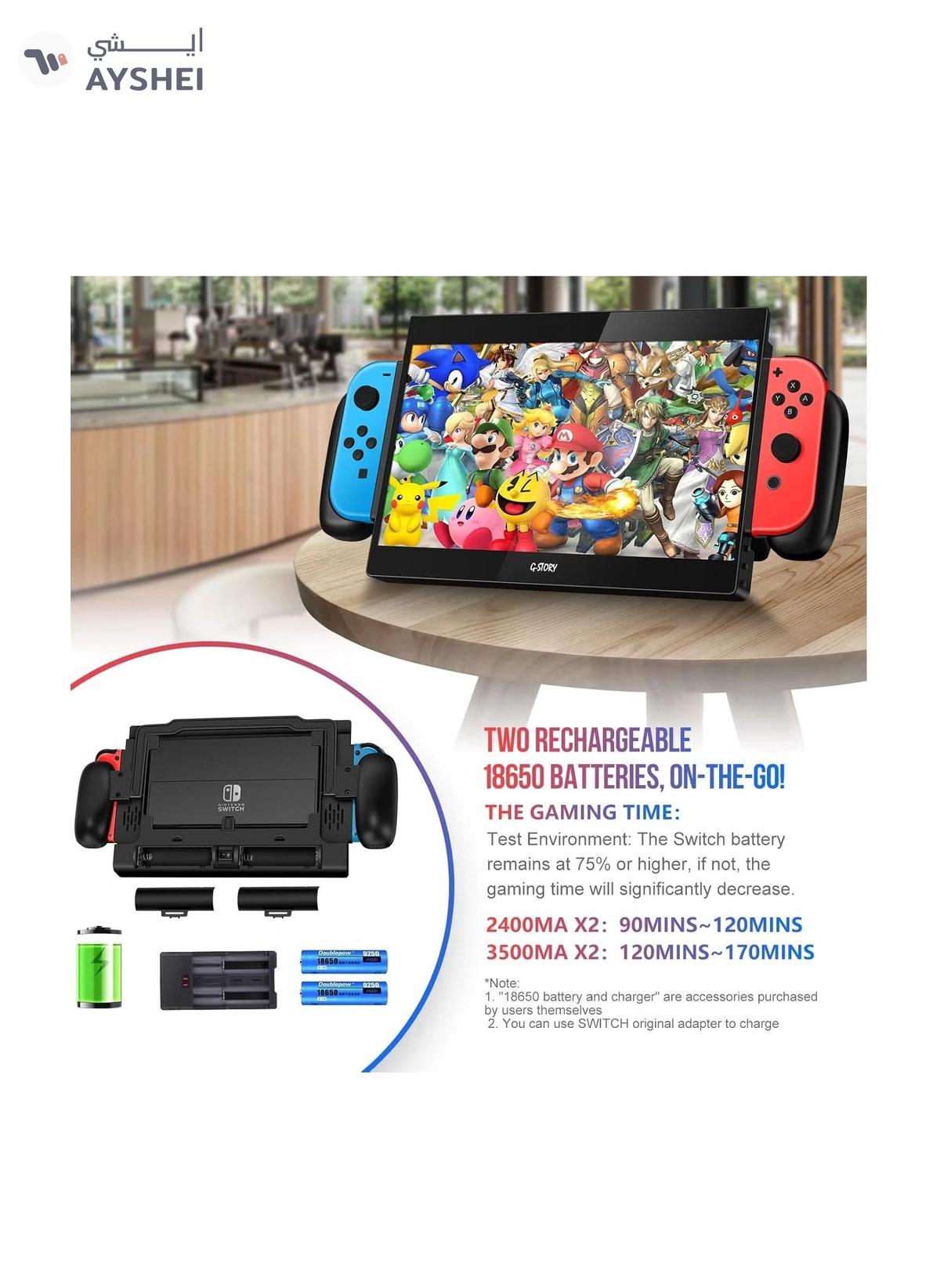 G-STORY 10.1‘’ Portable Monitor for Switch, 1080P Portable Gaming Monitor IPS Screen-1-1