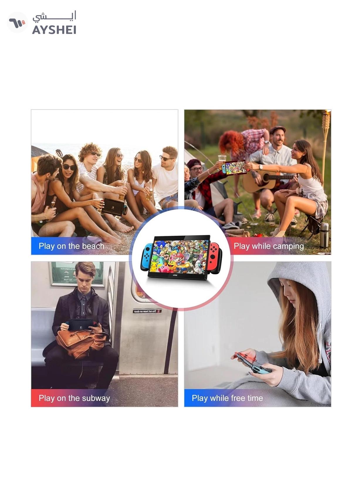 G-STORY 10.1‘’ Portable Monitor for Switch, 1080P Portable Gaming Monitor IPS Screen-3-3