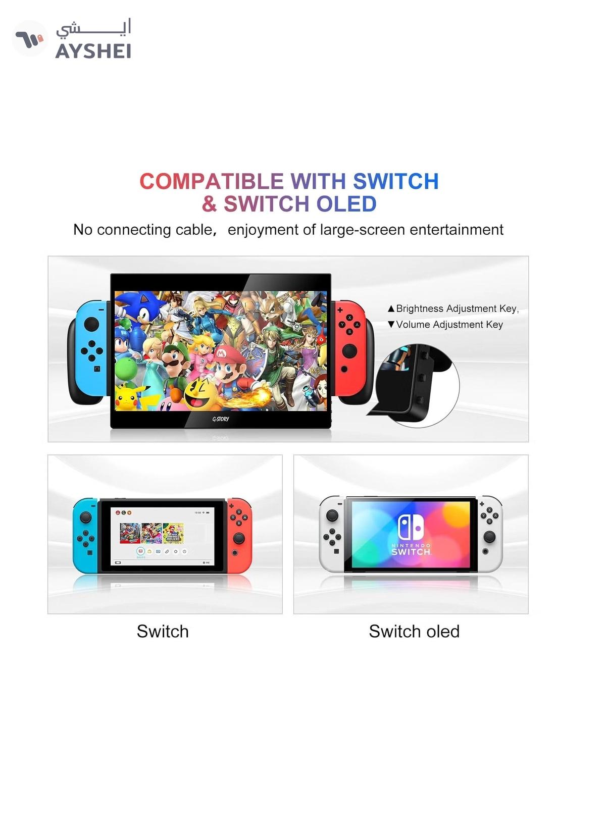 G-STORY 10.1‘’ Portable Monitor for Switch, 1080P Portable Gaming Monitor IPS Screen-4-4