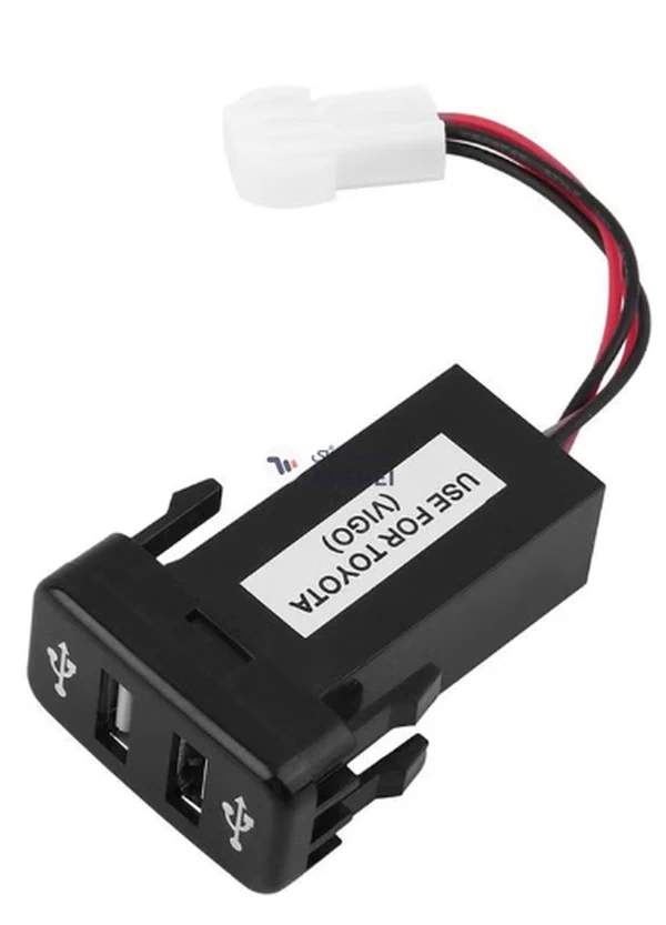 OUTAD Double USB Car Mobile Charger For Toyota Vigo Black