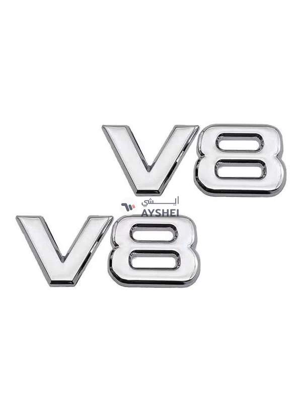 Generic Metal V8 Emblem Premium 3D V8 Engine Badge Logo Auto Sticker Car Decal