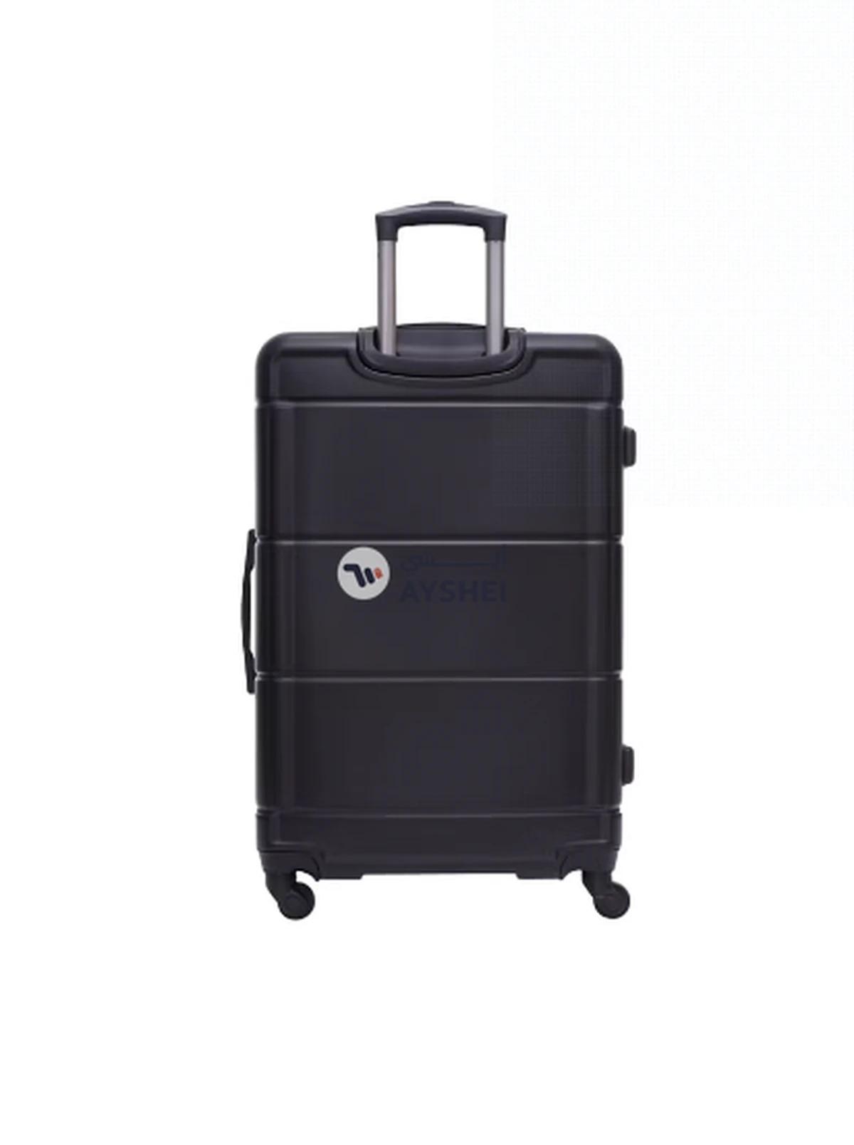 PARAJOHN 3-Piece Hardside ABS Luggage Trolley Set 20/24/28 Inch Black-3-3