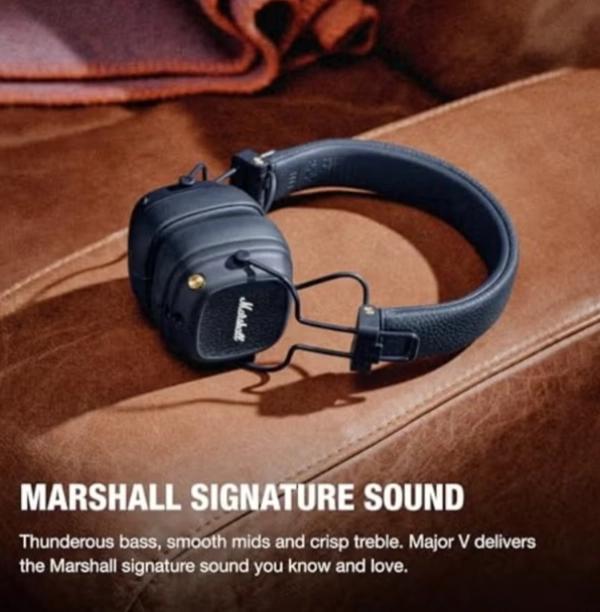Marshall Major V Bluetooth Headphones - Foldable Bluetooth Wireless Headphones Bluetooth with 100+ Hours