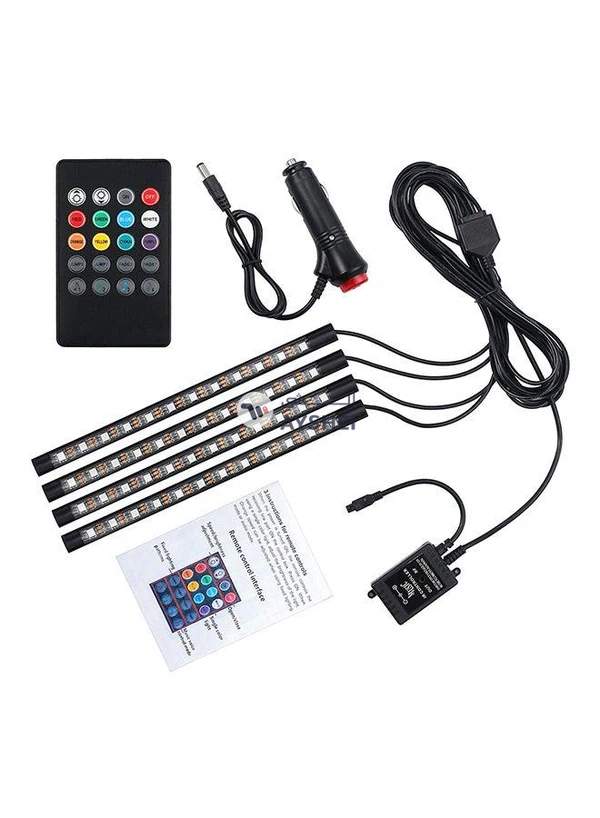 Generic 4 In 1 Led Car Internal Light Of 16 Colour With Remote Control
