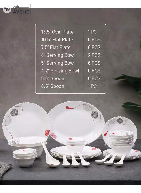 Delcasa 34 Piece Dazzle Opalware Dinner Set- DC3462