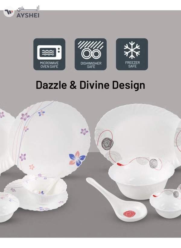 Delcasa 34 Piece Dazzle Opalware Dinner Set- DC3462