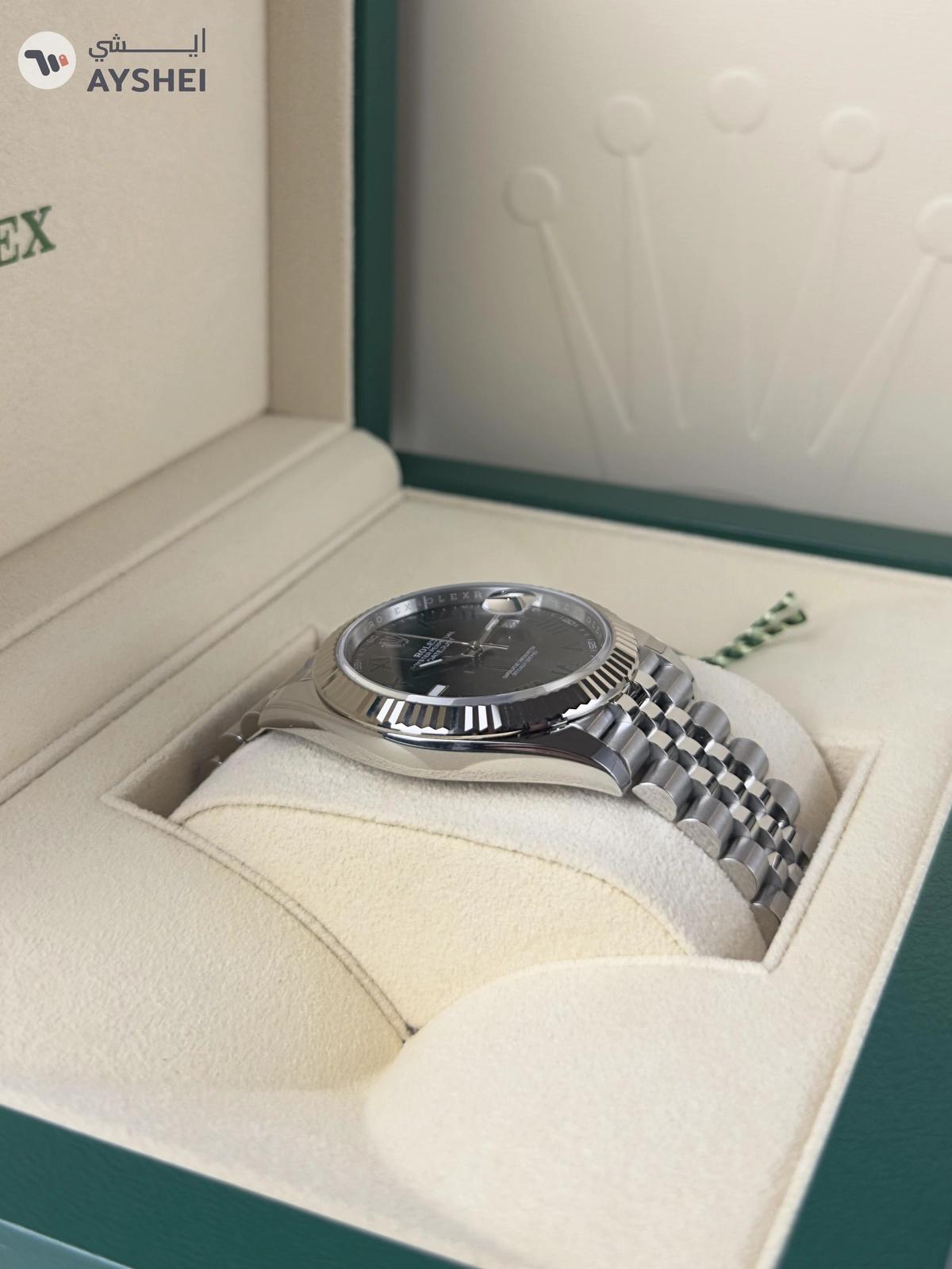 Rolex Datejust 41mm Steel & White gold Wimbledon dial Jubilee bracelet-6-6