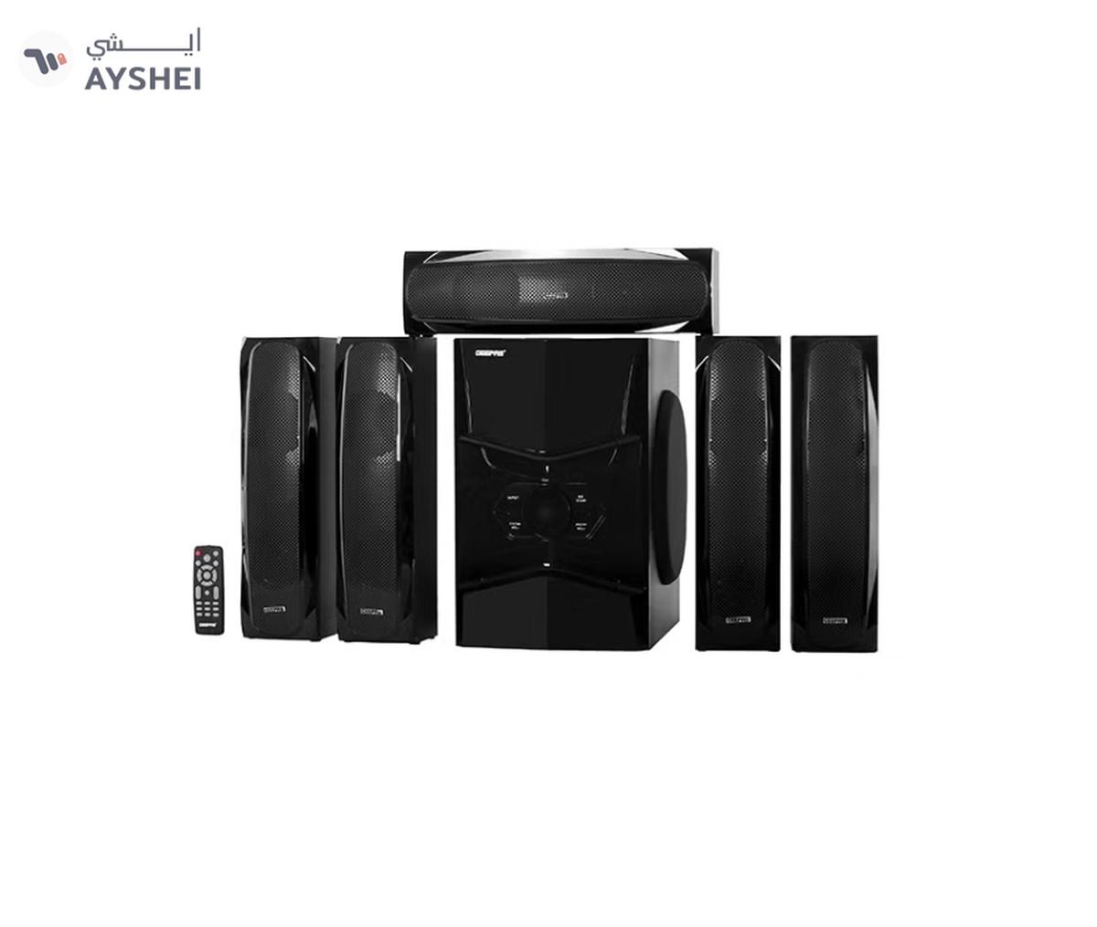 Geepas 5.1 Channel Multimedia Speaker System with Remote Control- GMS8578| FM Radio, Bluetooth, USB Input, SD Card Reader, Karaoke Function| LED Display-4-4