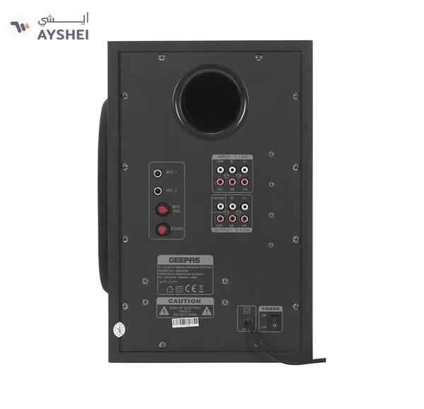 Geepas 5.1 Channel Multimedia Speaker System with Remote Control- GMS8578| FM Radio, Bluetooth, USB Input, SD Card Reader, Karaoke Function| LED Display