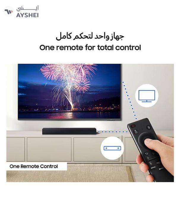 Samsung B-series Soundbar, B400F, 2.0 ch, Subwoofer, 2.0ch Sound with Built-in Woofer, One Remote Control, Surround Sound Expansion, Bluetooth TV connection,(2025 - UAE Version)