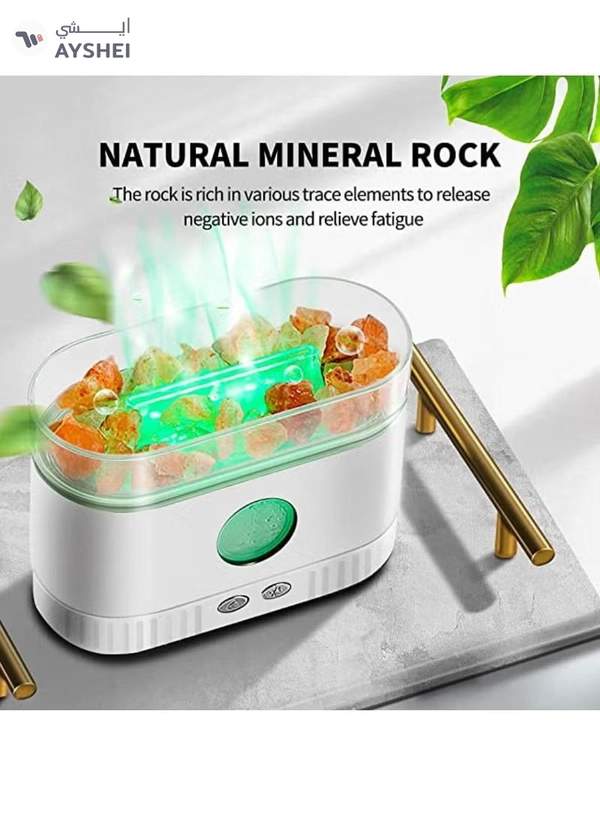 Max Salt Lamp Essential Oil Diffuser 7 Color Gradient LED Lights Ultrasonic Humidifier Aromatherapy Diffuser Mist Modes For Home Bedroom Office Auto Shut-Off 200ML White