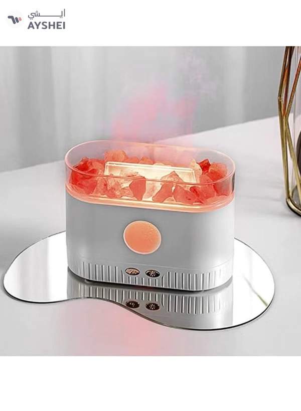 Max Salt Lamp Essential Oil Diffuser 7 Color Gradient LED Lights Ultrasonic Humidifier Aromatherapy Diffuser Mist Modes For Home Bedroom Office Auto Shut-Off 200ML White