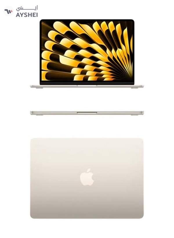 Apple New 2025 MacBook Air MW0Y3 13-Inch Display, Apple M4 Chip 10-Core CPU 8-Core GPU Processor/16GB RAM/256GB SSD/macOS English/Arabic Starlight