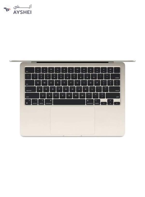 Apple New 2025 MacBook Air MW0Y3 13-Inch Display, Apple M4 Chip 10-Core CPU 8-Core GPU Processor/16GB RAM/256GB SSD/macOS English/Arabic Starlight